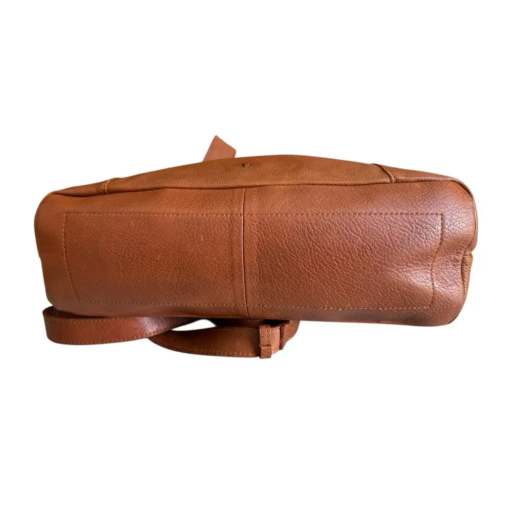 Vileanca Cognac Leather Satchel Crossbody Bag